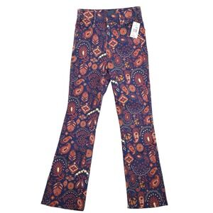 NWT Mother The Hustler Flood Henna Happiness Paisley Jeans Sz 23 $238